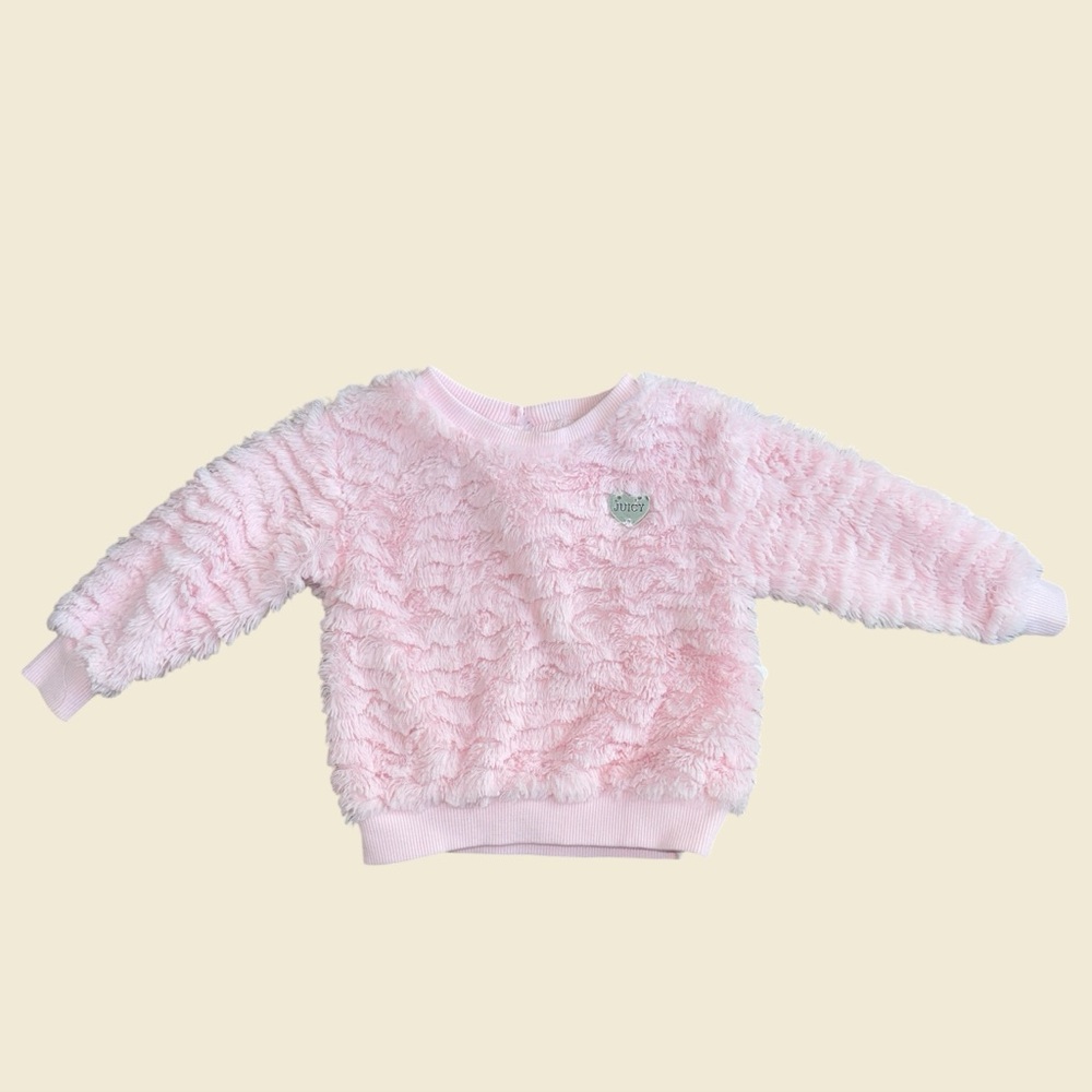 Juicy Couture Light Pink Furry Kids Sweatshirt